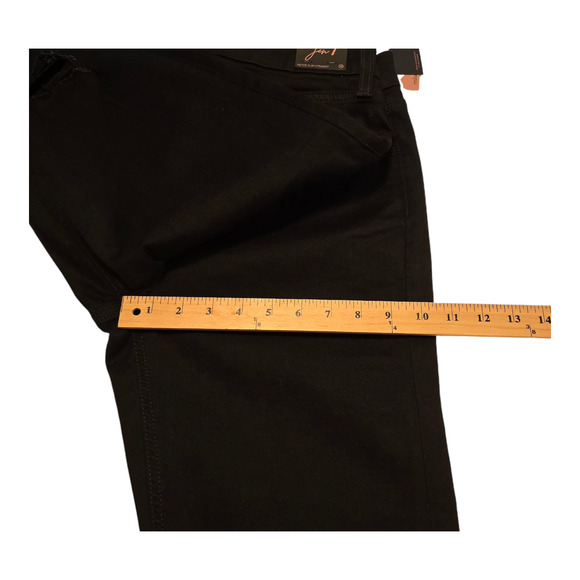 Jen 7 by 7 For All Mankind Jeans Size 10 Black Petite Slim Straight Raw Hem Goth - Picture 15 of 16